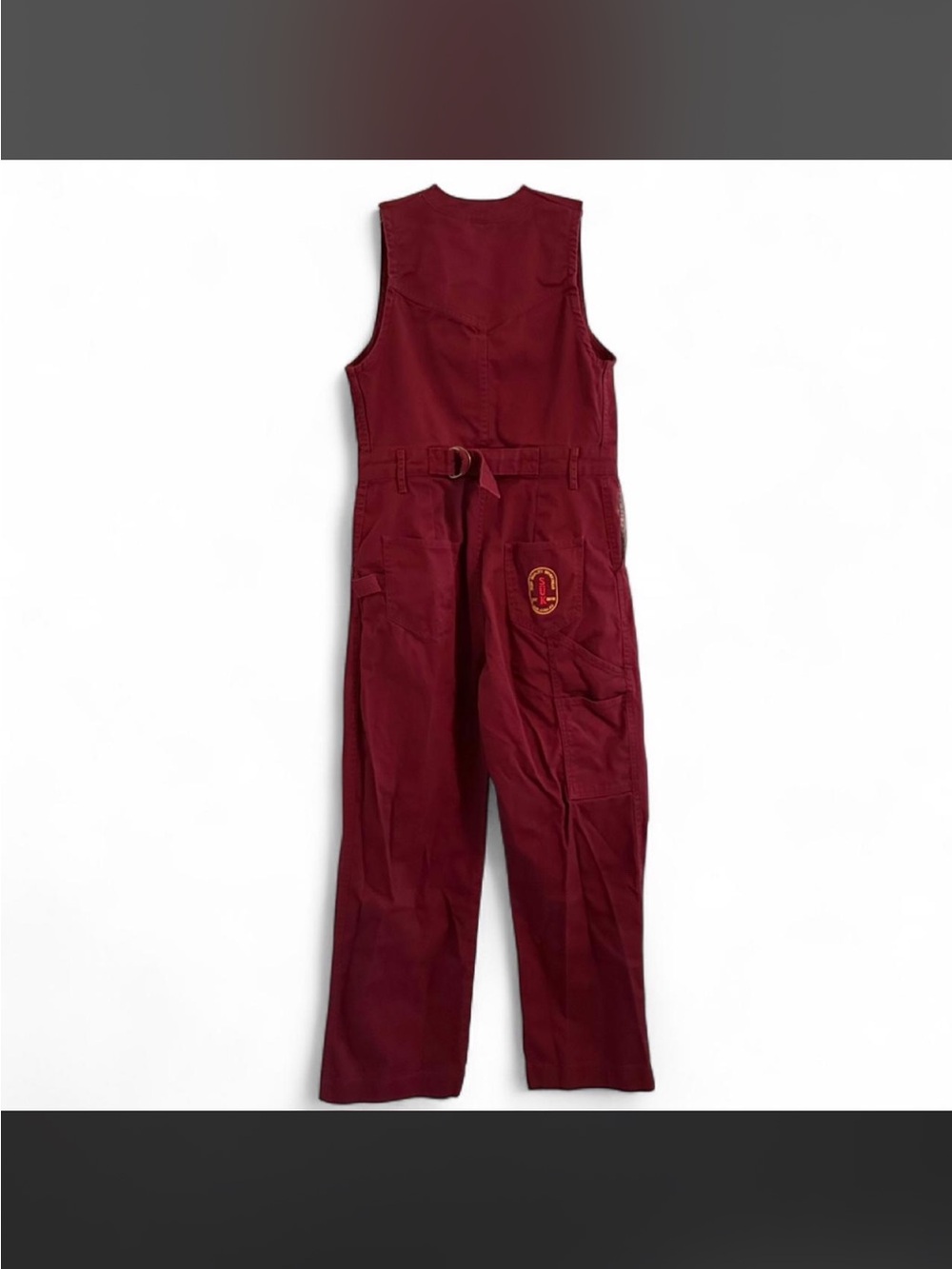 SUK Workwear Yard Suit Women's Size 10 Burgundy Zip-Front 100% Cotton Overalls - Picture 5 of 16